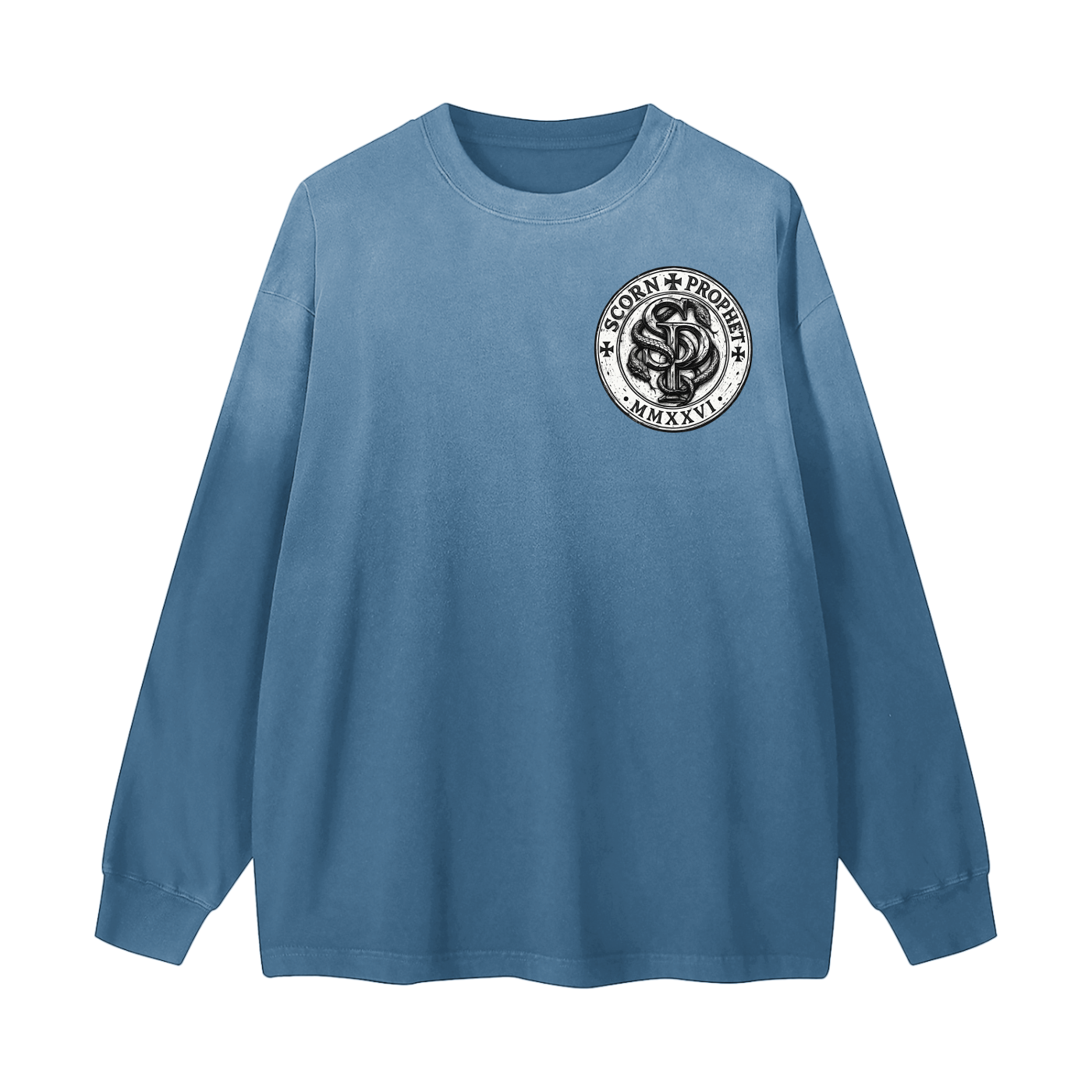 SCORN PROPHET Gradient Washed Long Sleeve T-Shirt