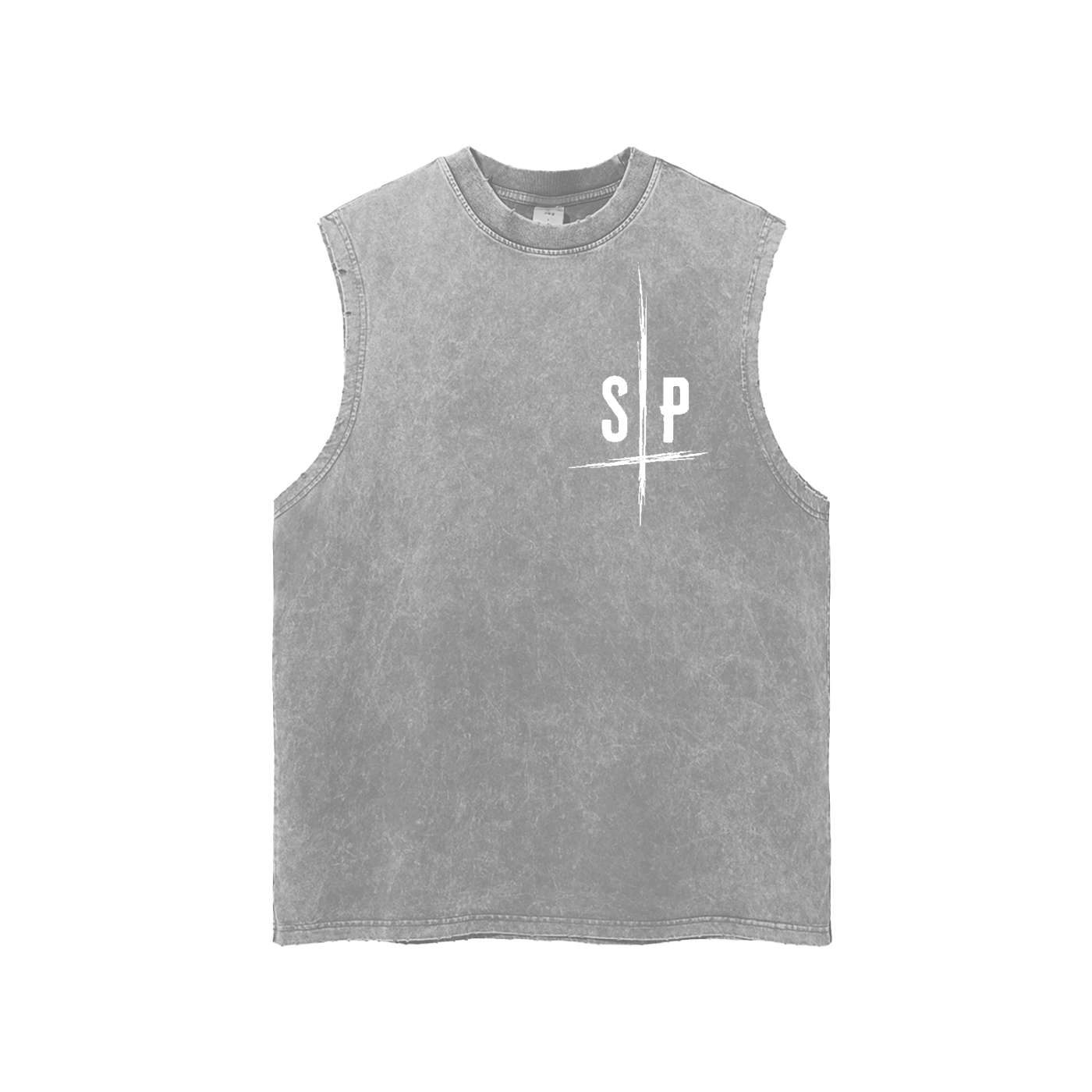 Snow Washed Frayed Hem Tank Top