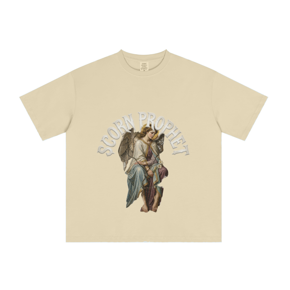 235GSM Men's cool-touch Crew Neck T-shirt Light yellow