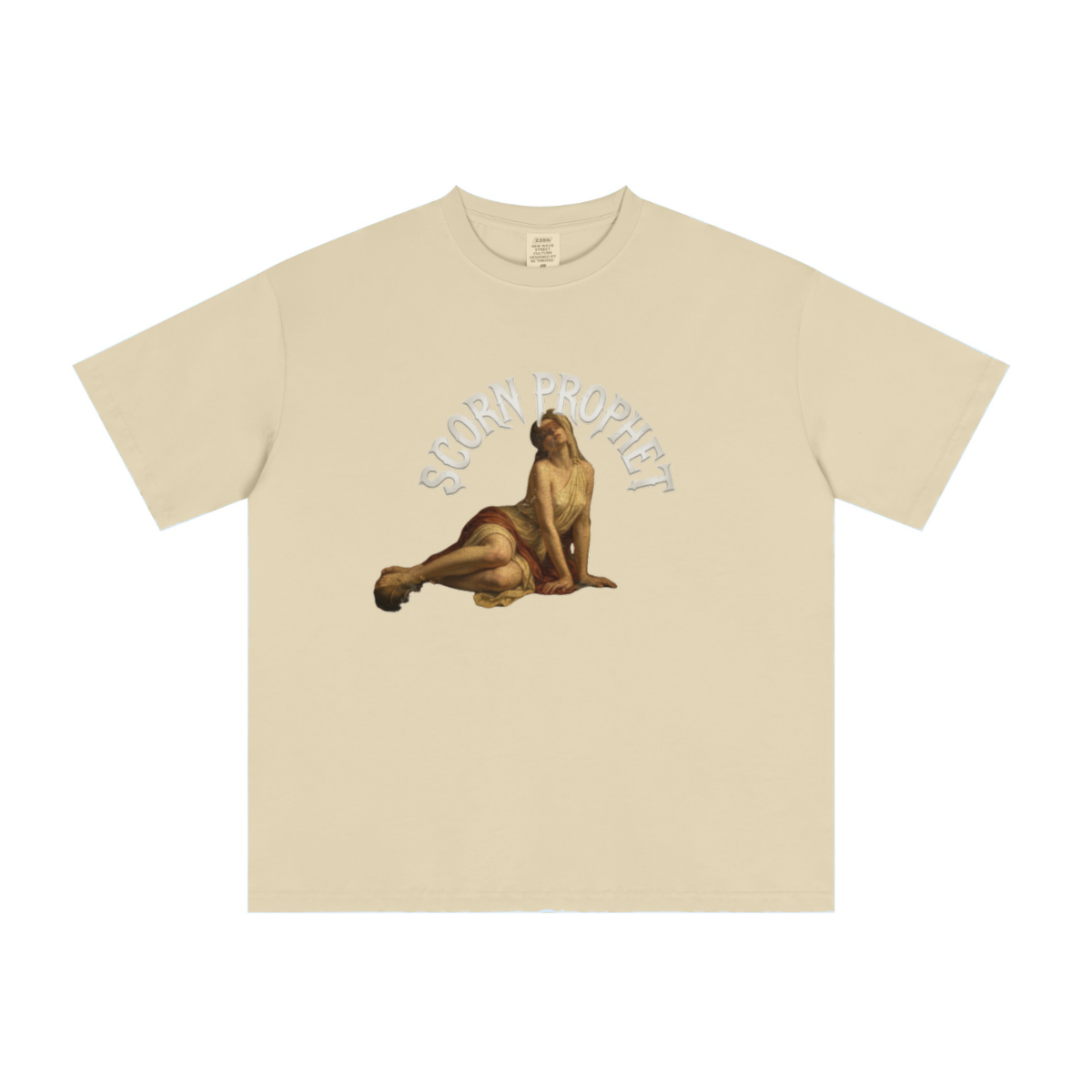 235GSM Men's cool-touch Crew Neck T-shirt Light yellow