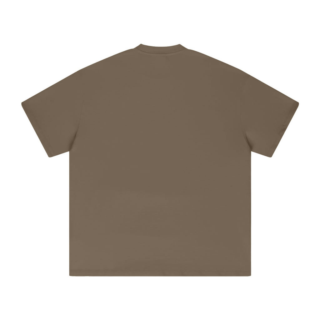 425GSM Unisex Color-Added Heavyweight Solid Color T-shirt Coffee Brown