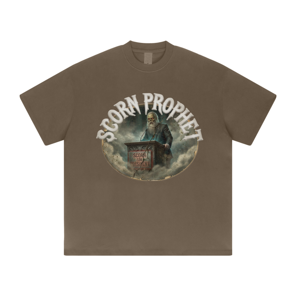 425GSM Unisex Color-Added Heavyweight Solid Color T-shirt Coffee Brown