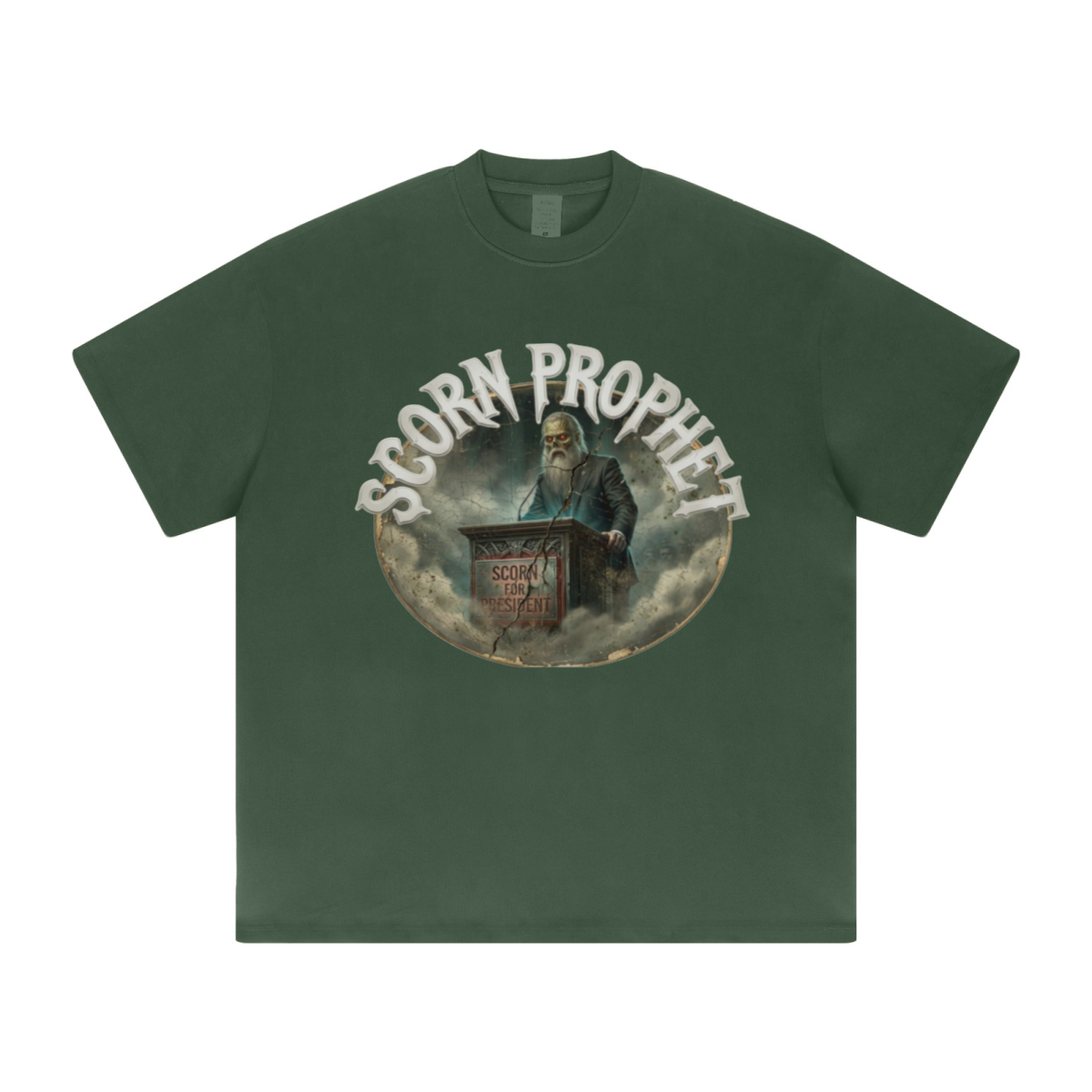 425GSM Unisex Color-Added Heavyweight Solid Color T-shirt Moss Green