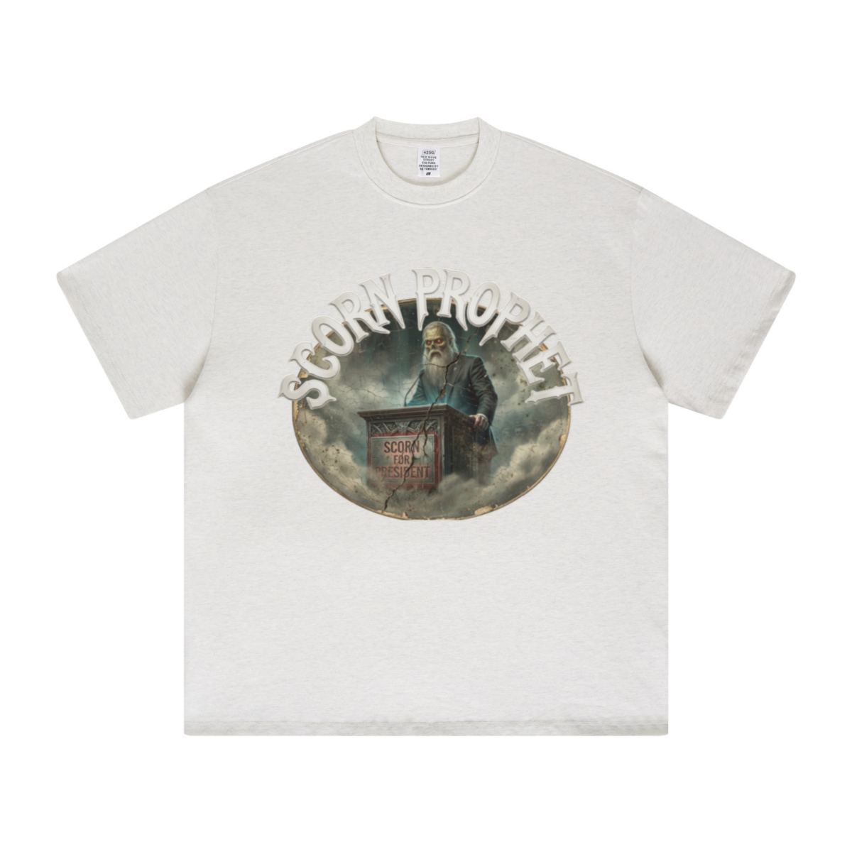 425GSM Unisex Color-Added Heavyweight Solid Color T-shirt Oatmeal Grey