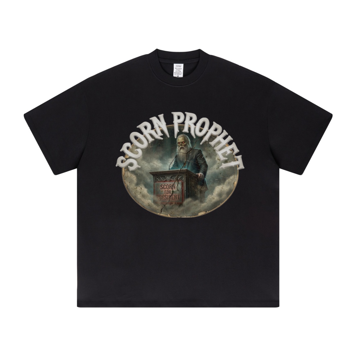 425GSM Unisex Color-Added Heavyweight Solid Color T-shirt Black