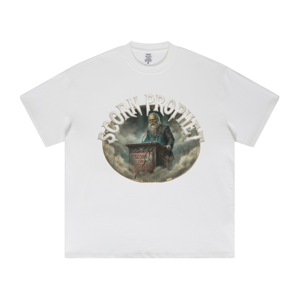 425GSM Unisex Color-Added Heavyweight Solid Color T-shirt White