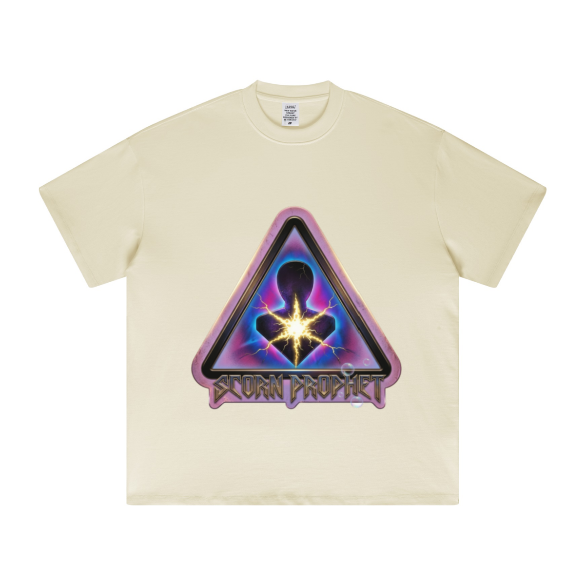425GSM Unisex Color-Added Heavyweight Solid Color T-shirt Milky Tea White