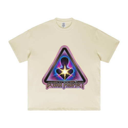 425GSM Unisex Color-Added Heavyweight Solid Color T-shirt Milky Tea White
