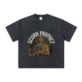 260GSM Unisex Heavyweight Re-Washed Distressed Crew Neck T-shirt Snowflake