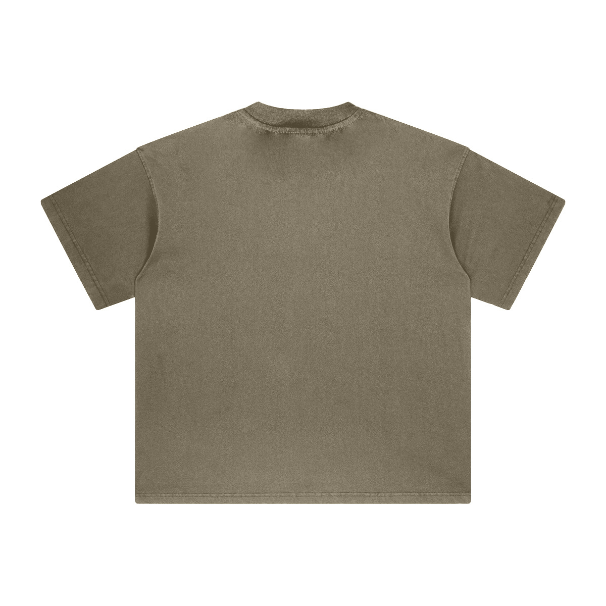260GSM Unisex Heavyweight Re-Washed Distressed Crew Neck T-shirt Camel