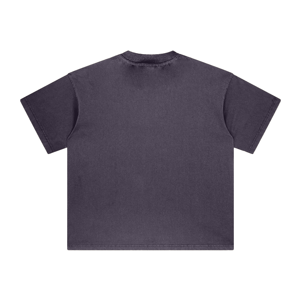 260GSM Unisex Heavyweight Re-Washed Distressed Crew Neck T-shirt Grape Purple